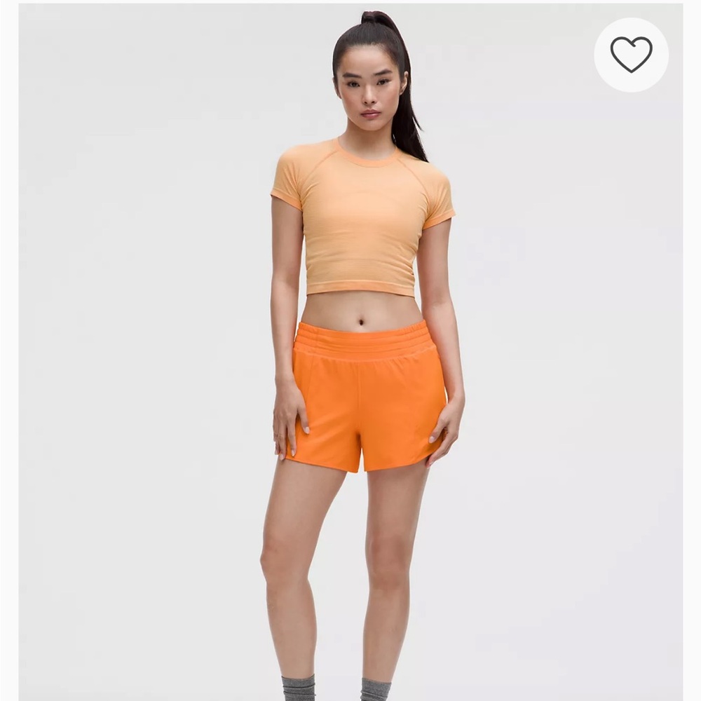 Rock Melon Lululemon Swiftly Tech Cropped Top